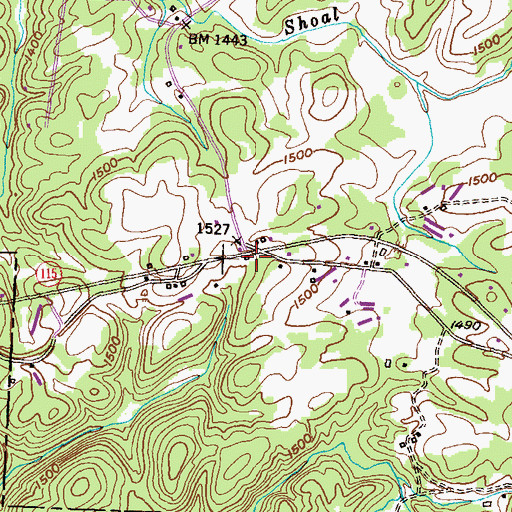 Topographic Map of Tesnatee, GA