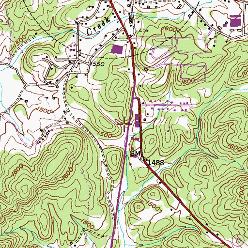 Topographic Map of Village Shopping Center, GA