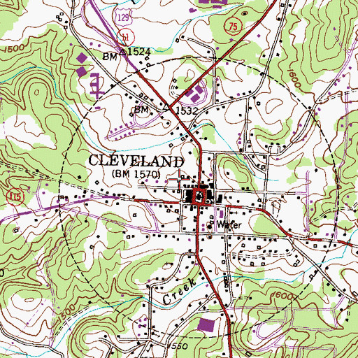 Topographic Map of White County Library, GA