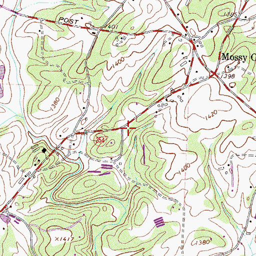 Topographic Map of Woodlawn Church, GA