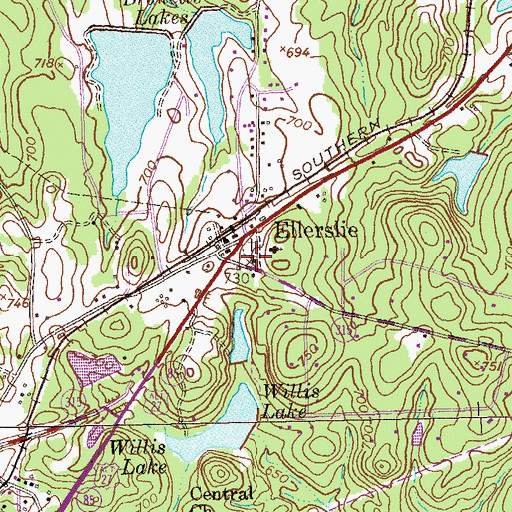 Topographic Map of Bethesda Baptist Church, GA