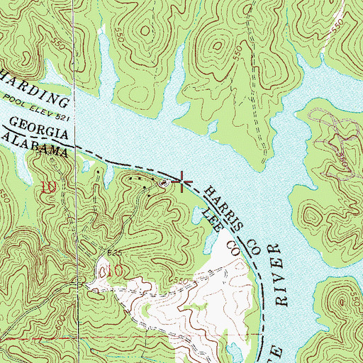 Topographic Map of Blanton Ferry (historical), GA