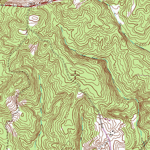 Topographic Map of Blue Springs Cemetery, GA