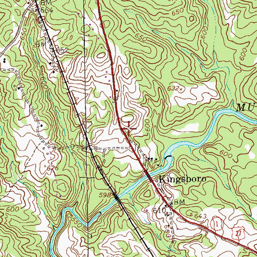 Topographic Map of Bruce Cemetery, GA