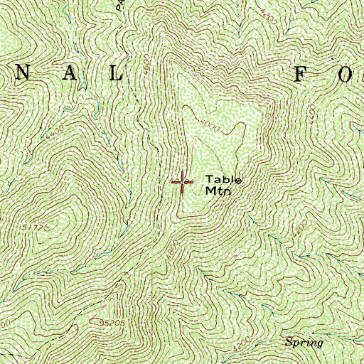 Topographic Map of Table Mountain, AZ