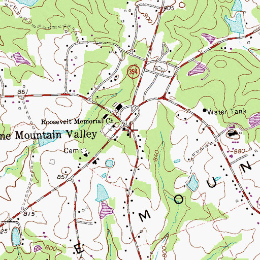 Topographic Map of Church of Christ, GA