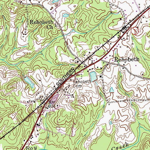 Topographic Map of Crawford Cemetery, GA