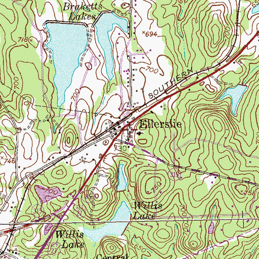 Topographic Map of Ellerslie Cemetery, GA
