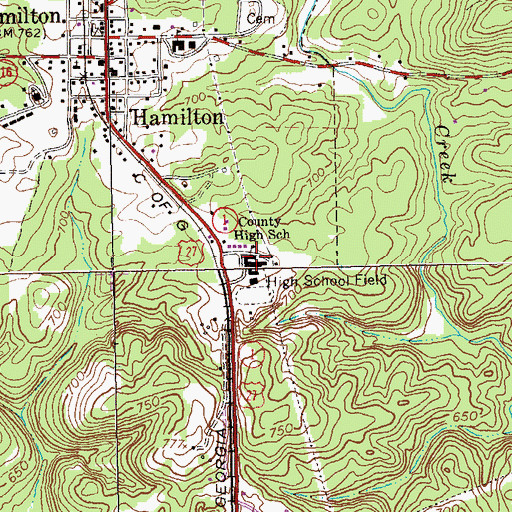 Topographic Map of Harris County High School, GA