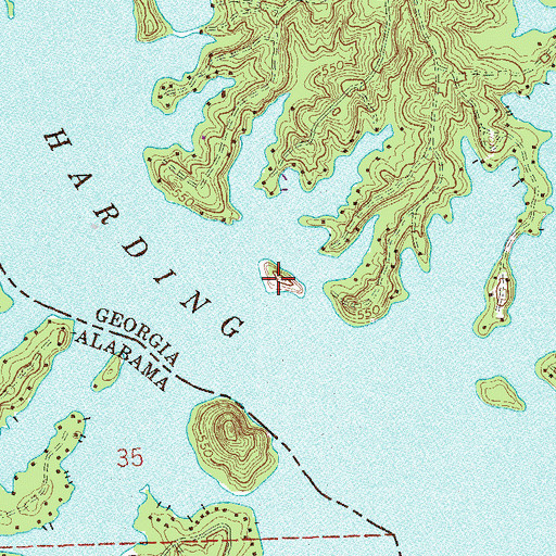 Topographic Map of Herrington Island, GA