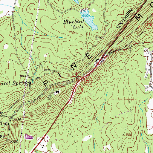 Topographic Map of Hog Gap, GA