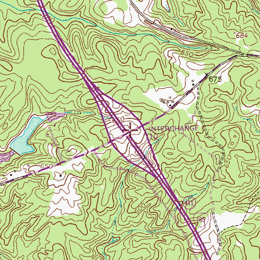 Topographic Map of Interchange 10, GA