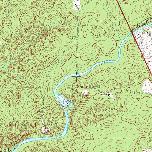 Topographic Map of Jackson Mill (historical), GA