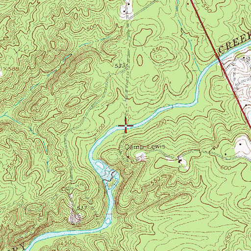 Topographic Map of Jacksons Mill Covered Bridge (historical), GA