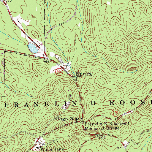 Topographic Map of Kings Gap Spring, GA