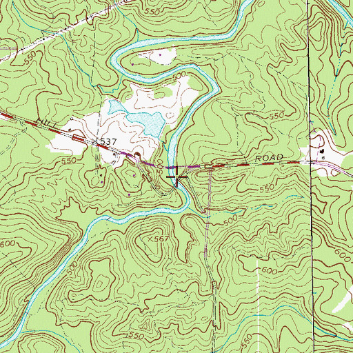 Topographic Map of Mitchell Bridge, GA