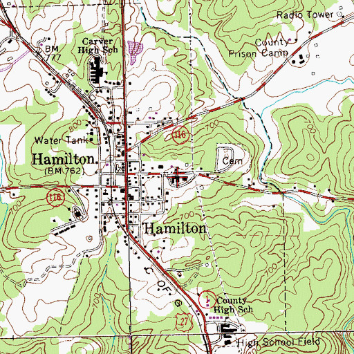 Topographic Map of Park Elementary School, GA