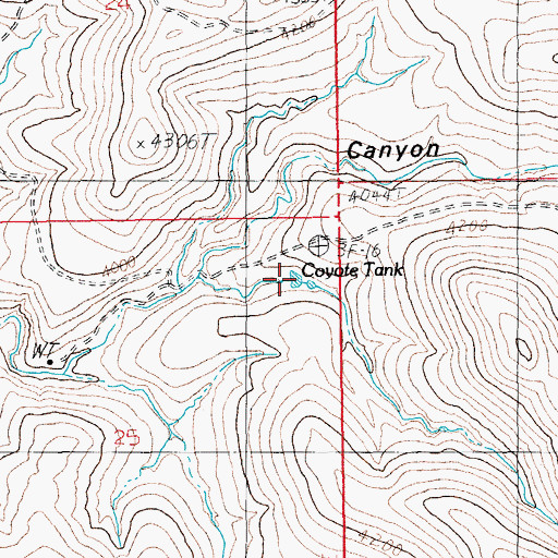 Topographic Map of Coyote Tank, AZ