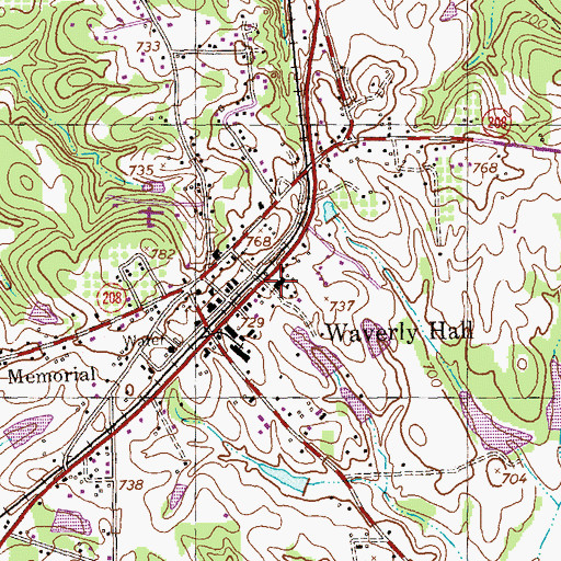 Topographic Map of Waverly Hall Elementary School, GA