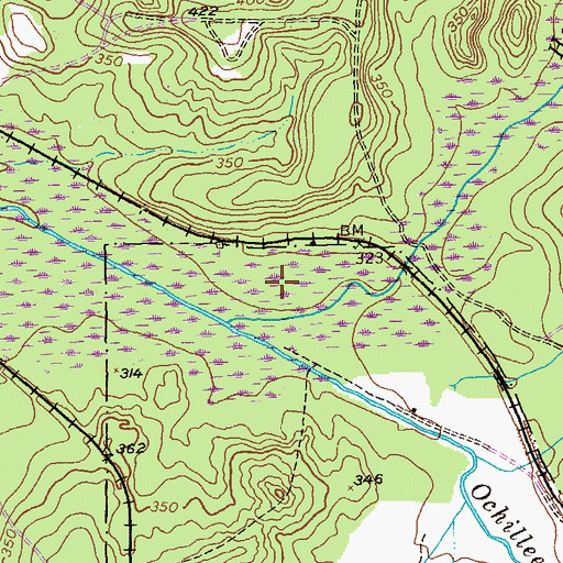 Topographic Map of Chattahoochee County, GA