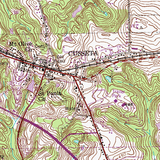 Topographic Map of Chattahoochee County Education Center, GA