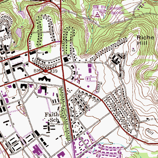 Topographic Map of Edward White School, GA