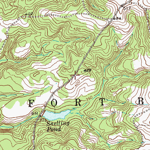 Topographic Map of Favorsville School (historical), GA