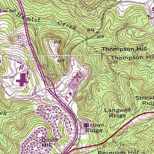 Topographic Map of Fort Benning Mall Shopping Center, GA