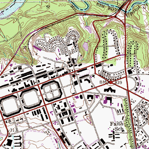 Topographic Map of Fort Benning Post Office, GA