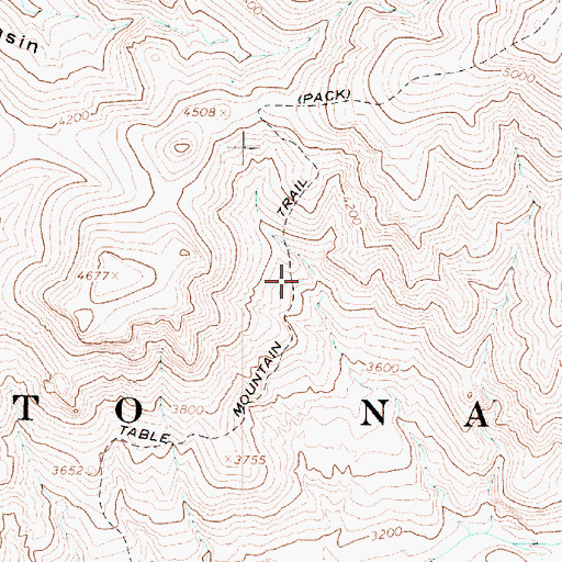 Topographic Map of Table Mountain Trail, AZ