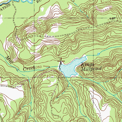Topographic Map of Kings Mill (historical), GA