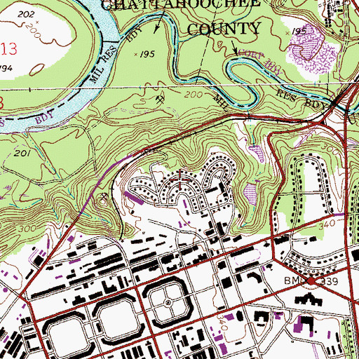 Topographic Map of McDaniel Manor, GA