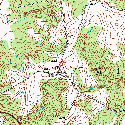 Topographic Map of Mount Pilgrim Church (historical), GA