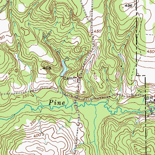 Topographic Map of Mount Zion Church (historical), GA