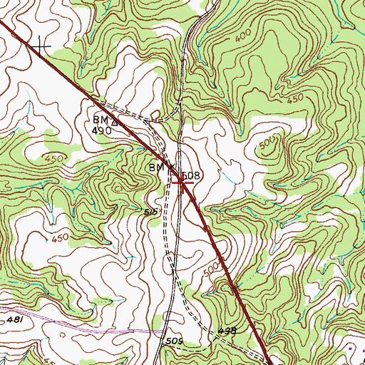 Topographic Map of Pine Knot School (historical), GA