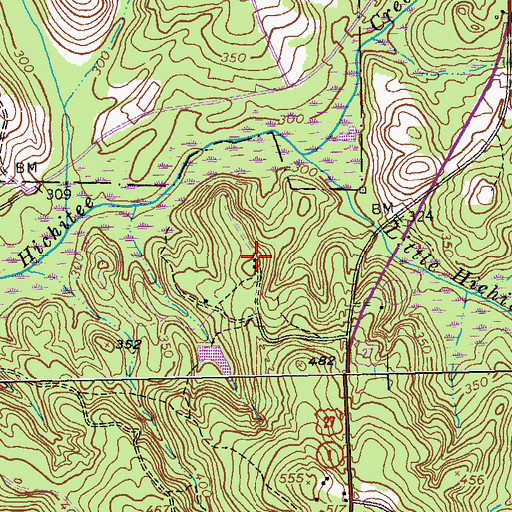 Topographic Map of Providence School (historical), GA