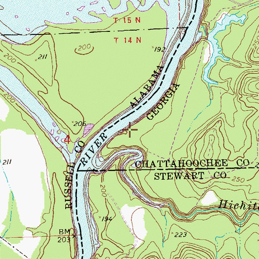 Topographic Map of River Bend Park, GA