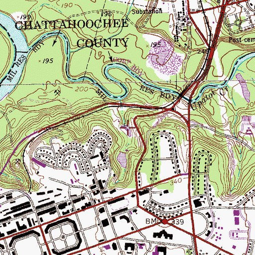 Topographic Map of Russ Pond, GA