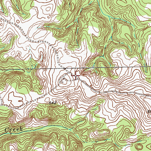Topographic Map of Shelton Church (historical), GA