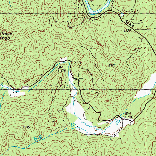 Topographic Map of Due (historical), GA