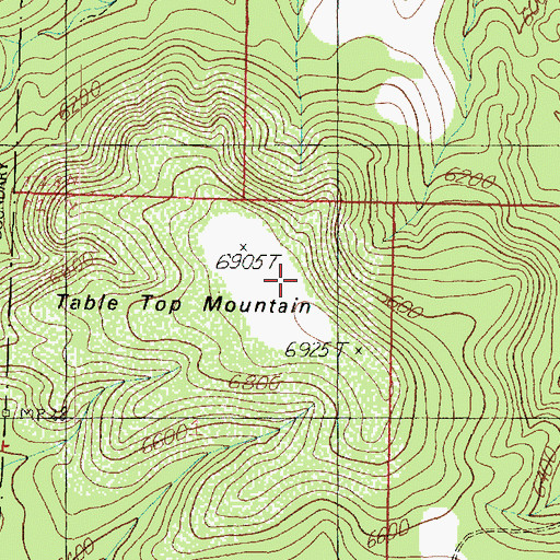 Topographic Map of Table Top Mountain, AZ