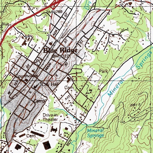 Topographic Map of Fannin County, GA