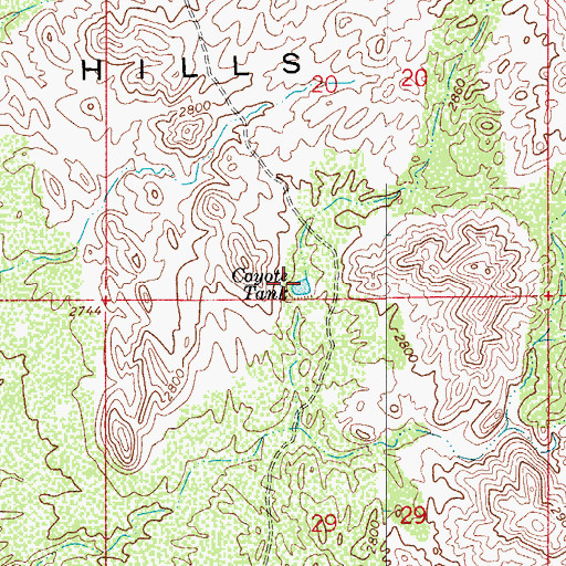 Topographic Map of Coyote Tank, AZ