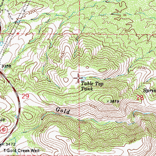 Topographic Map of Table Top Tank, AZ