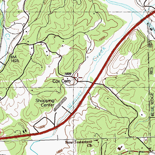 Topographic Map of Harmony Church (historical), GA