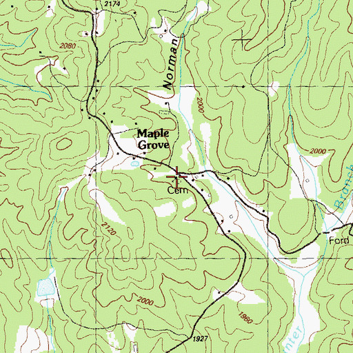 Topographic Map of Maple Grove Church, GA