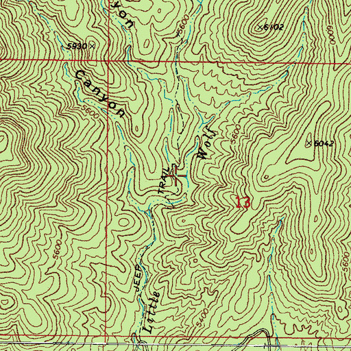 Topographic Map of Taft Canyon, AZ