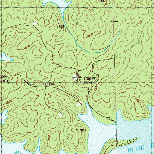 Topographic Map of Padena School (historical), GA