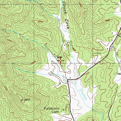 Topographic Map of Patterson Family Cemetery, GA