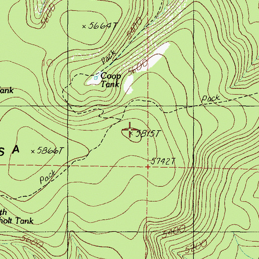 Topographic Map of Tailholt Mesa, AZ